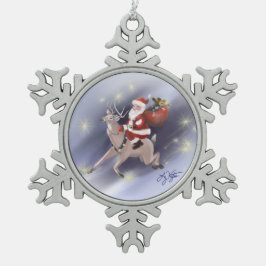 Ornamento De Estanho Floco De Neve Papais noeis Fornecem Ornamento