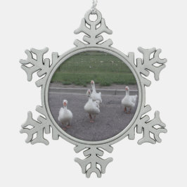 Ornamento De Estanho Floco De Neve Pato