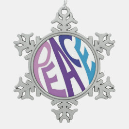 ORNAMENTO DE ESTANHO FLOCO DE NEVE PAZ