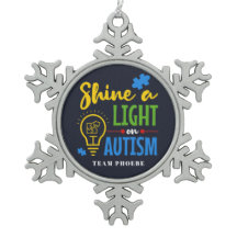 Personalizado Mostra Uma Luz no Autismo Equipe Cor