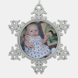 Ornamento De Estanho Floco De Neve Personalize a família da sua foto