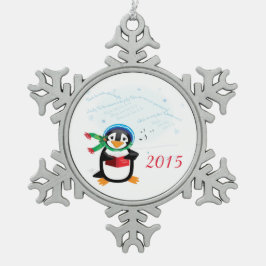 Ornamento De Estanho Floco De Neve Pinguim