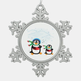 Ornamento De Estanho Floco De Neve Pinguins de transporte