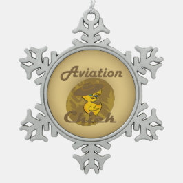 Ornamento De Estanho Floco De Neve Pintinho de aviação nº 6