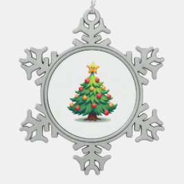 Ornamento De Estanho Floco De Neve Plump Kawaii Christmas Tree Sparkling Ornaments