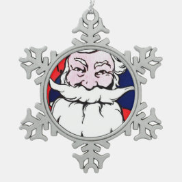 Ornamento De Estanho Floco De Neve Santa Claus
