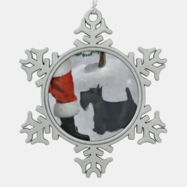 Ornamento De Estanho Floco De Neve Scottish Terrier Christmas