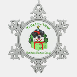 Ornamento De Estanho Floco De Neve Shih Tzu Christmas
