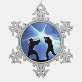Ornamento De Estanho Floco De Neve Sinta a Força
