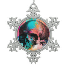 Skull Sketch Com Fundo Boho Colorido