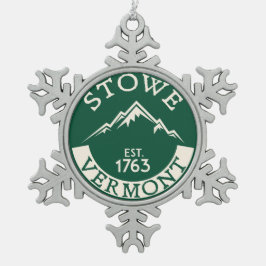 Ornamento De Estanho Floco De Neve Snowboarding do esqui de Stowe Vermont do esqui