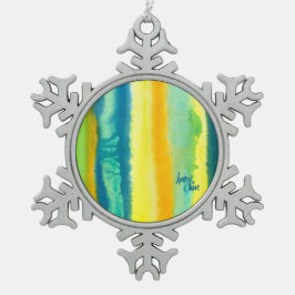 Ornamento De Estanho Floco De Neve Tiras de Tampas Tangoosas do SPWW Verde e Laranja