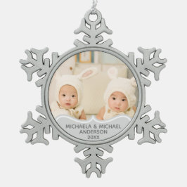 Ornamento De Estanho Floco De Neve TWINS 11 rua de Natal primeiro Ornament