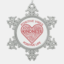 Ornamento De Estanho Floco De Neve Vibrações Positivas Vida Positiva