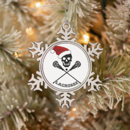 Ornamento De Estanho Floco De Neve Vinhetas de Lacrosse Natal