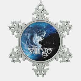 Ornamento De Estanho Floco De Neve Virgo Ornament