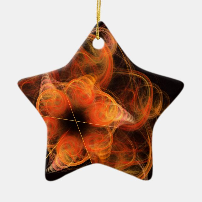 Ornamento de Estrela Abstrato de Arte Lightworks (Frente)