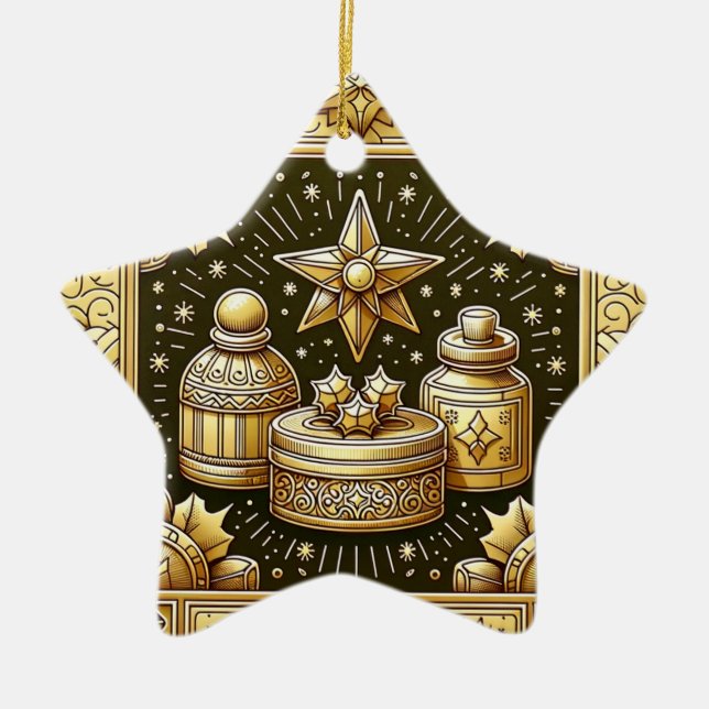 Ornamento de Estrela de Cerâmica (Frente)