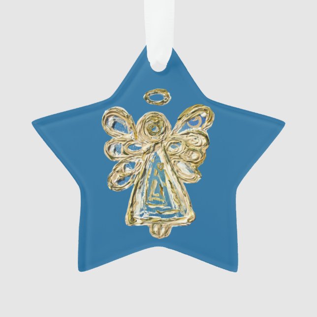 Ornamento de Estrela de Natal do Anjo do Guardião  (Frente)
