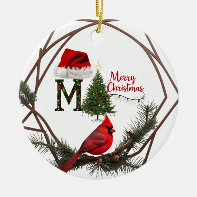 Ornamento de Estrelas Cerâmicas da Madeira Cardina (Frente)