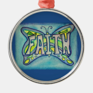 Ornamento de Faith Butterfly Word Gift Holiday