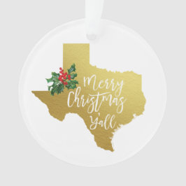 Ornamento de Feliz Natal Y'all Texas