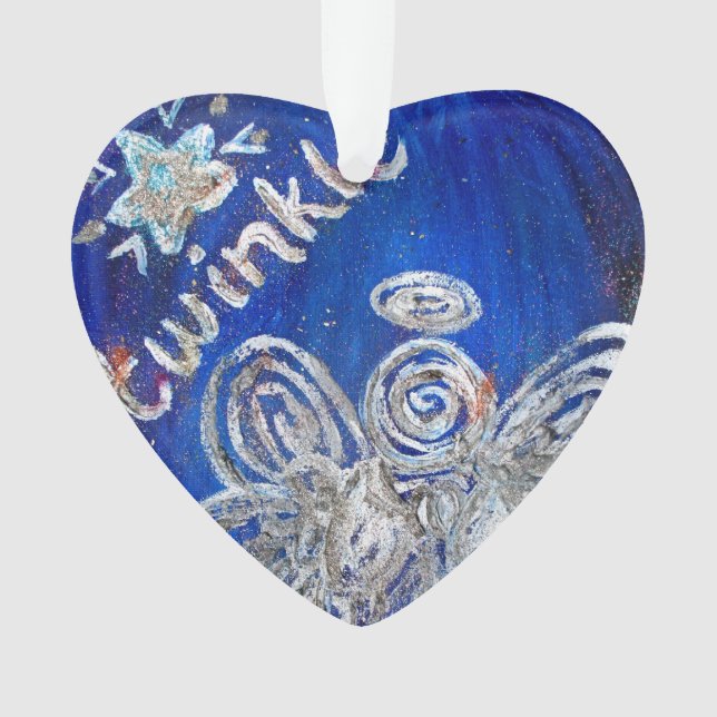 Ornamento de Feriado de Arte Anjo Twinkle (Frente)