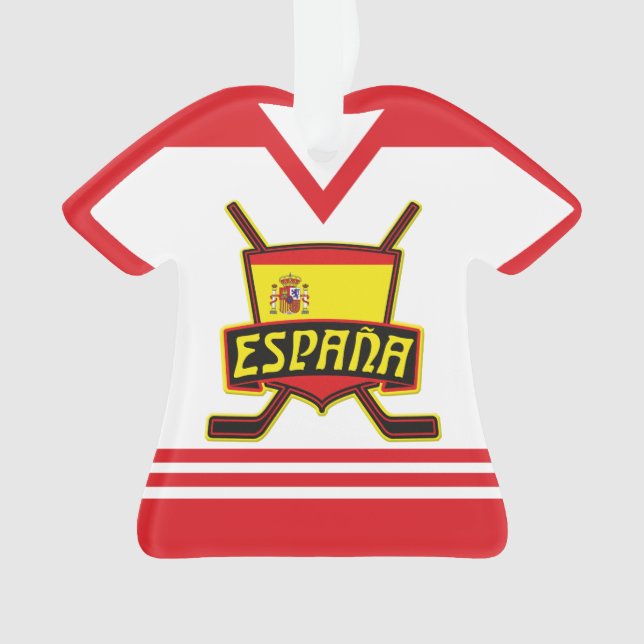 Ornamento de Feriado de Espanha de Jersey Name & N (Frente)