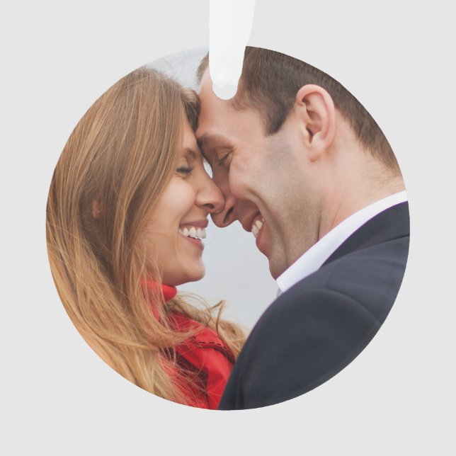 Ornamento de Feriado de Foto de Casal Envolvido Pe (Frente)