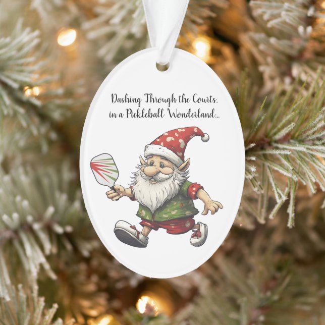 Ornamento 🎄 de Feriado de 🎄 Pickleball Anã (Árvore)