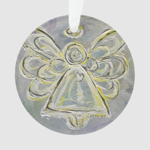 Ornamento de Feriados de Anjo do Guardião Branco