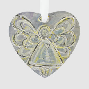 Ornamento de Feriados de Anjo do Guardião Branco