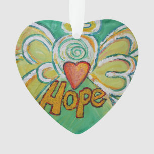 Ornamento de Feriados de Arte de Anjo Esperança