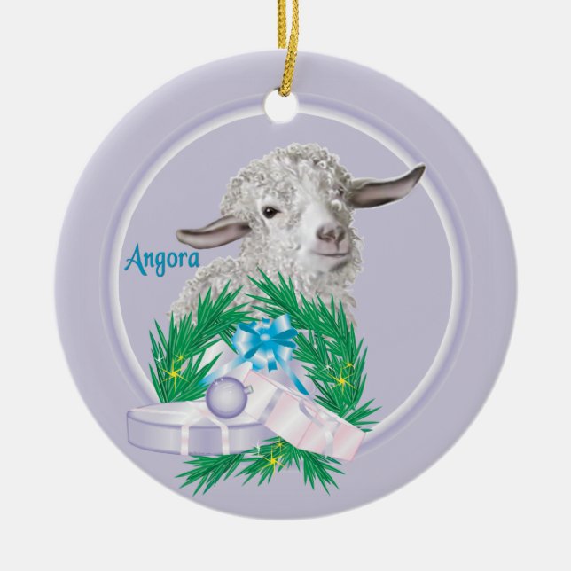 Ornamento de Férias Angora Goat Wreath (Frente)
