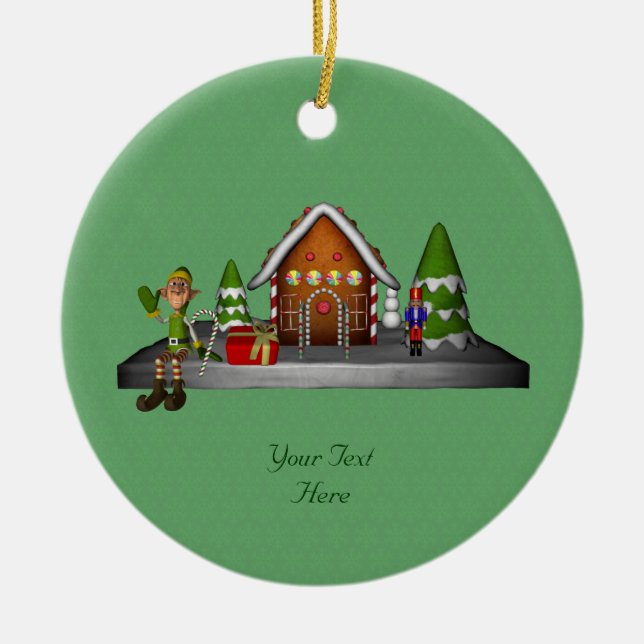 Ornamento de Férias da Casa do Pão-de-Pão-Grande (Frente)