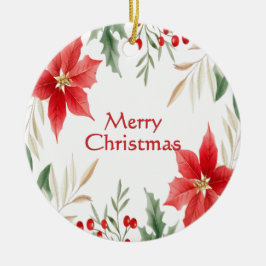 Ornamento de Férias de Natal da Red Poinsettia