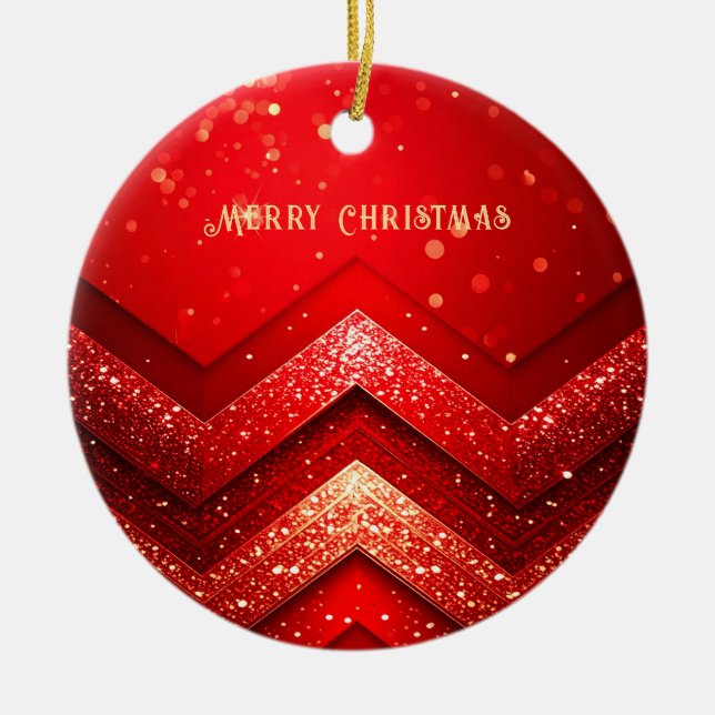 Ornamento de Férias de Natal Vermelho Decorativo (Frente)
