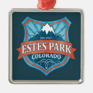Ornamento de férias do escudo de chá Estes Park Co