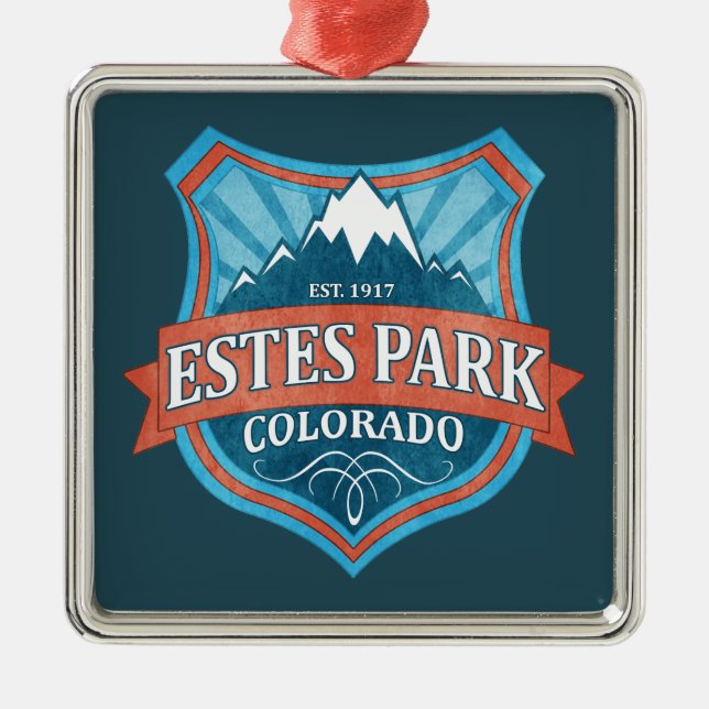 Ornamento de férias do escudo de chá Estes Park Co (Frente)