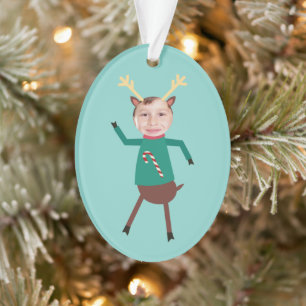 Ornamento de Férias Feriadas de Reindeer de Danç