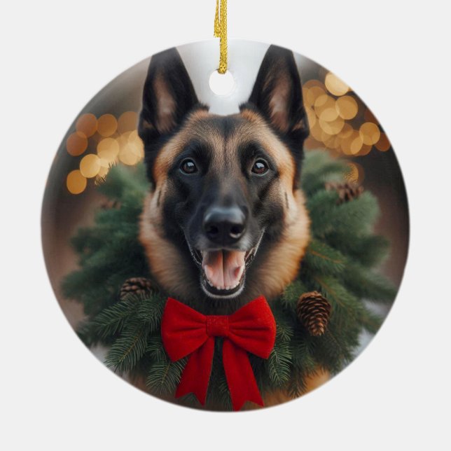 Ornamento de Férias Malinois belgas (Traseira)