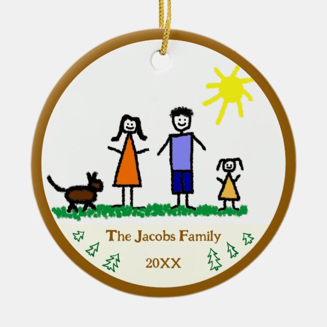 Ornamento de Férias Personalizadas de Árvores Ever (Frente)