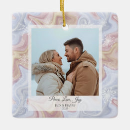 Ornamento de Férias Quadrado de Boho Moderno