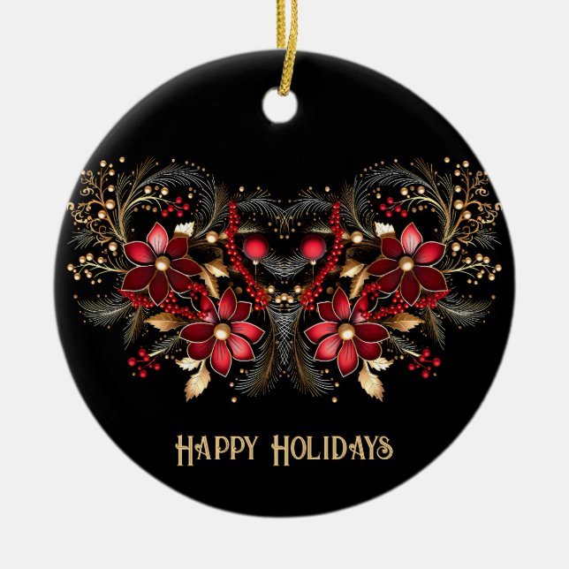 Ornamento de Férias Vermelhas Decorativas (Frente)