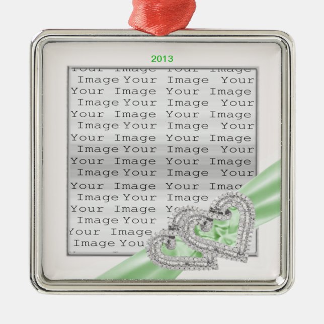 Ornamento de Fita do Limão de Corações Personaliza (Frente)