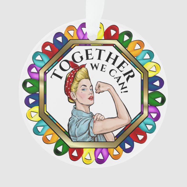 Ornamento de Fitas de Sensibilização para o cancer (Frente)