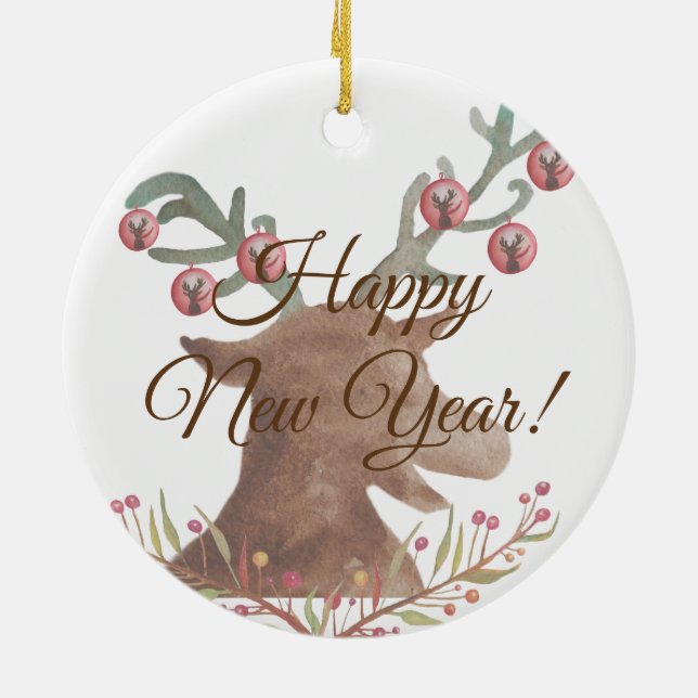 Ornamento de Flocos de Neve de Natal de Ano Novo (Traseira)