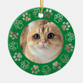 Ornamento de Foto de Gato Personalizado de Pet Ver