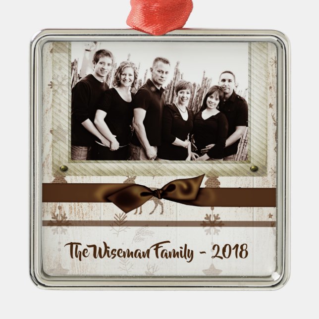 Ornamento de FOTO de Veado Personalizado para Burl (Frente)