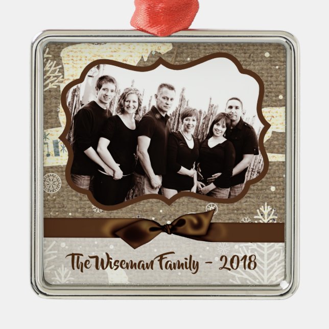 Ornamento de FOTO de Veado Personalizado para Burl (Frente)